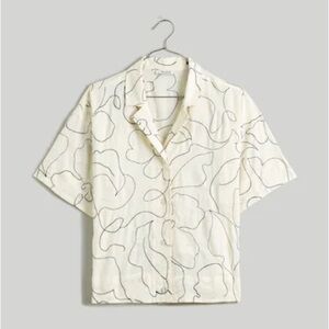 Madewell Women’s Embroidered Button-Up Camp Shirt XL